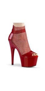 Adore Red Heels Mesh Platform Bootsie