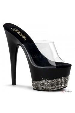 Rhinestone Platform Adore Black Slide