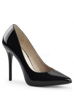 Amuse Black Patent 5 Inch High Heel Pump