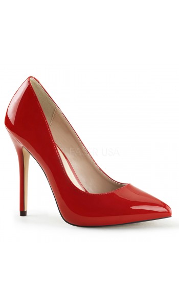 Amuse Red 5 Inch High Heel Pump