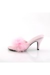 Amour Baby Pink Maribou Trimmed Slipper