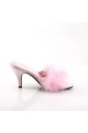 Amour Baby Pink Maribou Trimmed Slipper