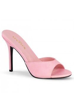 Classique Baby Pink Faux Leather 4 Inch Mule