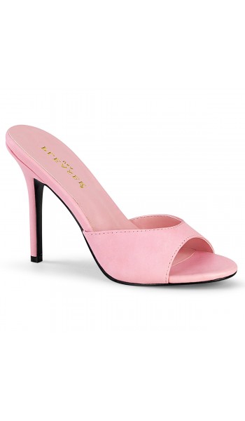 Classique Baby Pink Faux Leather 4 Inch Mule