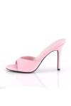 Classique Baby Pink Faux Leather 4 Inch Mule