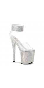 Bejeweled Rhinestone 8 Inch High Platform Sandal