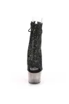 Black Glitter Smoke Platform Ankle Boots