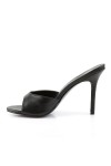 Classique Black Faux Leather 4 Inch Mule