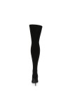 Courtly Black Nylon Thigh High Boot