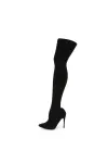 Courtly Black Nylon Thigh High Boot