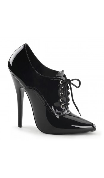 Domina 6 Inch High Heel Black Patent Governess Shoes