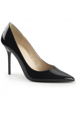 Classique Black Patent 4 Inch High Heel Pump