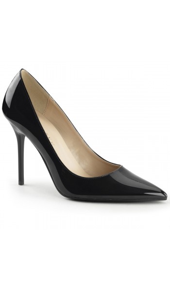 Classique Black Patent 4 Inch High Heel Pump