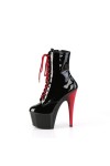 Adore Black Platform Boots with Red Heel