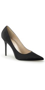 Classique Black Satin 4 Inch High Heel Pump