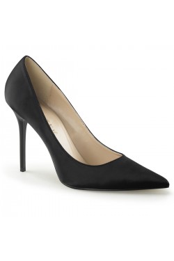 Classique Black Satin 4 Inch High Heel Pump