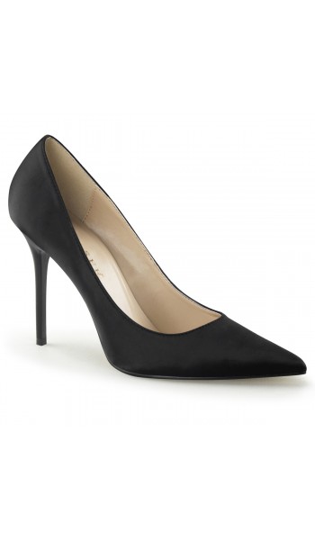 Classique Black Satin 4 Inch High Heel Pump