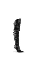 Classique Black Scrunch Thigh High Boot