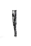 Classique Black Faux Leather Thigh High Boot