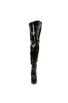 Seduce Black Patent Wide Calf Thigh High Boots