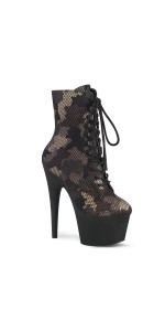 Adore Camo Mesh Platform Ankle Boots