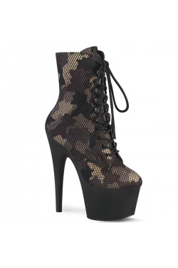 Adore Camo Mesh Platform Ankle Boots