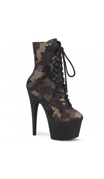 Adore Camo Mesh Platform Granny Ankle Boots