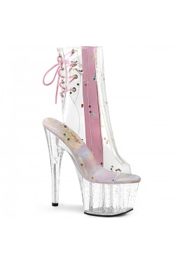 Clear and Pink Adore Platform Ankle Boot