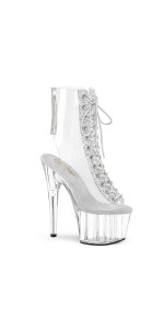 Clear Peep Toe Platform Ankle Boots