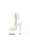 Clear and Silver  Adore Platform Ankle Boot