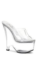 Beau Clear Wedge Peep Toe Mule