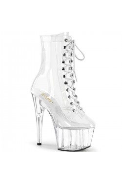 Adore Clear Patent Platform Granny Ankle Boots