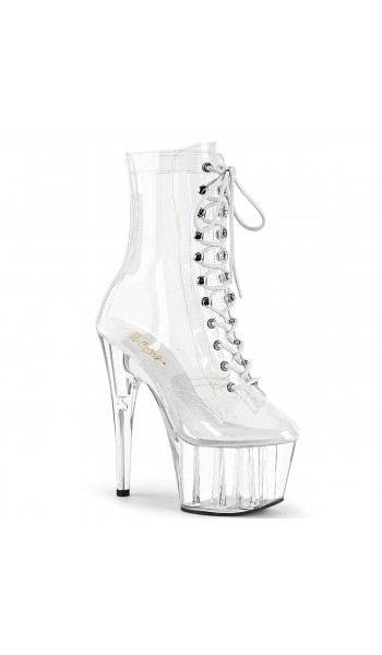 Adore Clear Patent Platform Granny Ankle Boots