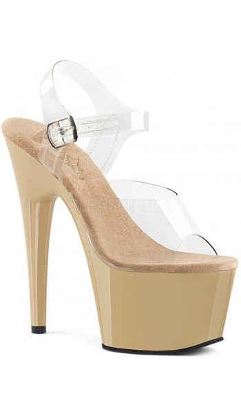 Cream Platform Clear Strap Platform Sandal