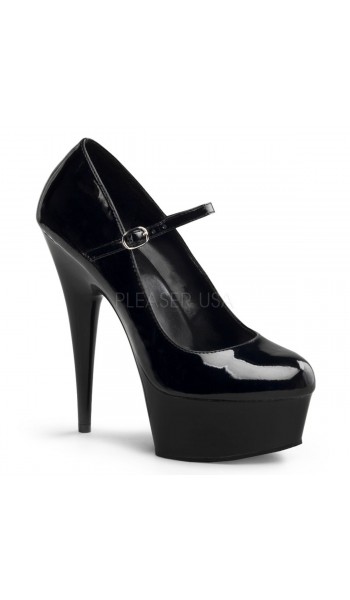 Delight High Heel Platform Black Mary Jane Shoes