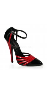 Domino High Heel Red and Black D-Orsay Pump