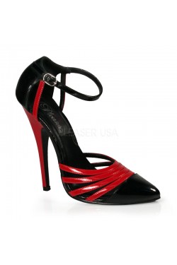 Domino High Heel Red and Black D-Orsay Pump