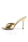 Classique Gold Faux Leather 4 Inch Mule