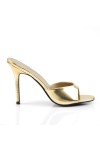 Classique Gold Faux Leather 4 Inch Mule