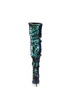 Courtly Green Sequin Thigh High Slouch Boot