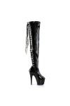 Adore Lace Up Back Thigh High Platform Boots