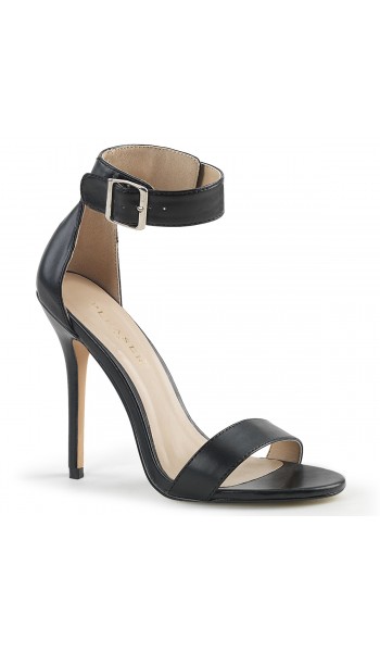 Amuse Black Stiletto Heel Ankle Strap Sandal