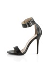 Amuse Black Stiletto Heel Ankle Strap Sandal