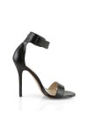 Amuse Black Stiletto Heel Ankle Strap Sandal