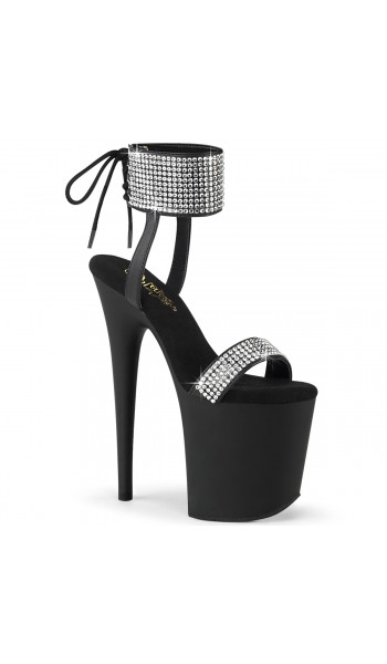 Blingy Black Flamingo 8 Inch Platform Sandal