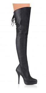 Indulge Leather Thigh High Platform Boots