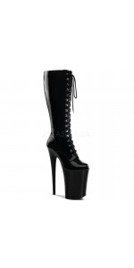 Infinity Black 9 Inch Heel Knee Boots