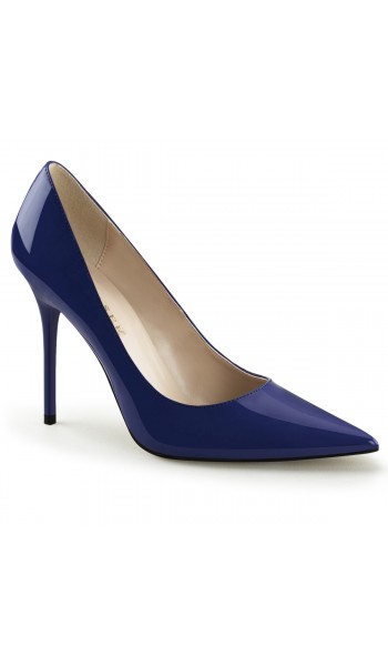 Classique Navy Patent 4 Inch High Heel Pump