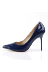 Classique Navy Patent 4 Inch High Heel Pump