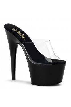 Adore Black Platform Clear Vamp Mule